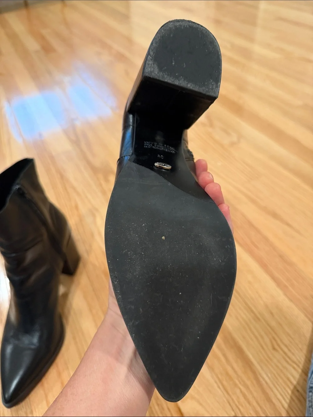 Tony Bianca Black Pointed-Toe Ankle Boots